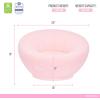 image:imageEvolur Barbie Im Unstoppable Kids Couch Soft Teddy Velvet Lounge Sofa with Supportive Back and Armrests Lightweight Playroom and Nursery Seating ASTM Certified  Pink