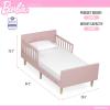 image:imageEvolur Barbie Los Altos Wooden Toddler Bed Blush Pink  Greenguard Gold amp BSA Certified  LowtoFloor Kids Bed for Girls  Fits Standard Crib MattressBlush Pink