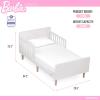 image:imageEvolur Barbie Los Altos Wooden Toddler Bed Blush Pink  Greenguard Gold amp BSA Certified  LowtoFloor Kids Bed for Girls  Fits Standard Crib MattressLavender Sky