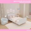 image:imageEvolur Barbie Los Altos Wooden Toddler Bed Blush Pink  Greenguard Gold amp BSA Certified  LowtoFloor Kids Bed for Girls  Fits Standard Crib MattressLavender Sky