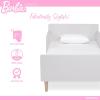 image:imageEvolur Barbie Los Altos Wooden Toddler Bed Blush Pink  Greenguard Gold amp BSA Certified  LowtoFloor Kids Bed for Girls  Fits Standard Crib MattressLavender Sky