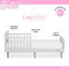 image:imageEvolur Barbie Los Altos Wooden Toddler Bed Blush Pink  Greenguard Gold amp BSA Certified  LowtoFloor Kids Bed for Girls  Fits Standard Crib MattressLavender Sky