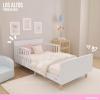 image:imageEvolur Barbie Los Altos Wooden Toddler Bed Blush Pink  Greenguard Gold amp BSA Certified  LowtoFloor Kids Bed for Girls  Fits Standard Crib MattressLavender Sky