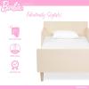 image:imageEvolur Barbie Los Altos Wooden Toddler Bed Blush Pink  Greenguard Gold amp BSA Certified  LowtoFloor Kids Bed for Girls  Fits Standard Crib MattressVanilla Cream