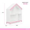 image:imageEvolur Barbie Rose HutchBookcase  7 Spacious Shelves for Toys Books and Keepsakes Solid Wood with AntiTipping Kit White or Pink FinishPink and White