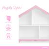image:imageEvolur Barbie Rose HutchBookcase  7 Spacious Shelves for Toys Books and Keepsakes Solid Wood with AntiTipping Kit White or Pink FinishPink and White