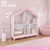 image:imageEvolur Barbie Rose HutchBookcase  7 Spacious Shelves for Toys Books and Keepsakes Solid Wood with AntiTipping Kit White or Pink FinishPink and White
