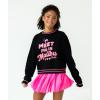 image:imageGK Cheer Crew Neck Pink Glitter Barbie Graphic SweatshirtBlack  Adult Sizes