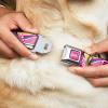 image:imageMattel Easy Adjustable Metal Seatbelt Buckle Quick Release Dog Collar Barbie Script Signature Logo Abstract Multi Color White 20 to 31 Inches 15 Inch WideLarge