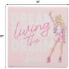 image:imageOpen Road Brands Mattel Barbie Living the Dream Gallery Wrapped Canvas Wall Art  Inspirational Barbie Wall Decor for Bedroom or Play RoomPinkWhite