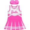 image:imageBarbie Girls Cheerleader Dress and Bow Outfit Set Toddler to Big Kid Sizes 2T  1416Pink  White