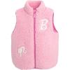 image:imageBarbie Girls Faux Shearling Zip Up Jacket Vest Little Kid to Big Kid Sizes 41416Pink