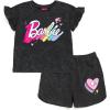 image:imageBarbie Girls French Terry TShirt and Shorts Outfit Set Toddler to Big Kid Sizes 2T  1416Charcoal Gray