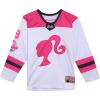 image:imageBarbie Girls Mesh Hockey Jersey Long Sleeve TShirt Toddler to Big Kid Sizes 2T  1416Pink  White
