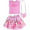 image:imageBarbie Girls Tank Top Satin Skirt and Crossbody Bag 3 Piece Outfit Set Toddler to Big Kid Sizes 2T  1416Pink