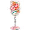 image:imageEnesco Lolita Barbie the Original Fashionista Groovy Vibes HandPainted Artisan Wine Glass 15 Ounce Multicolor