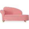 image:imageEvolur Barbie Dream in Pink Kids Chaise Lounge Soft Upholstered Seat with Raised Backrest GoldTone Legs and Hidden Storage Cozy Playroom and Bedroom Seating ASTM Certified  Pink