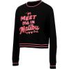 image:imageGK Cheer Crew Neck Pink Glitter Barbie Graphic SweatshirtBlack  Adult Sizes
