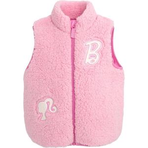image:imageBarbie Girls Faux Shearling Zip Up Jacket Vest Little Kid to Big Kid Sizes 41416Pink