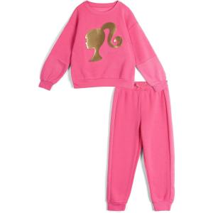 image:imageBarbie Girls Fleece Pullover Sweatshirt and Jogger Pants Outfit Set Toddler to Big Kid Sizes 2T  1012Rose Pink