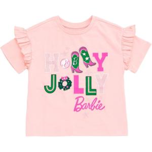 image:imageBarbie Girls Graphic TShirt Toddler to Big KidPale Pink  Christmas