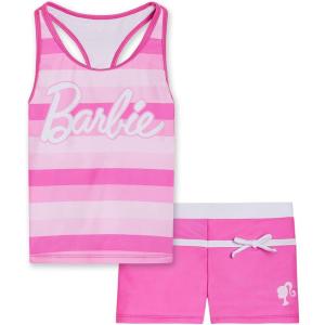 image:imageBarbie Girls Racerback UPF 50 Tankini Top and Swim Shorts Outfit Set Little Kid to Big Kid Sizes 41416Pink