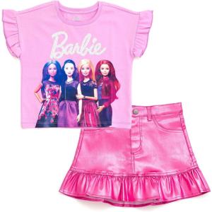image:imageBarbie Girls TShirt and Metallic Skirt Toddler to Big Kid Sizes 2T  1416Pink