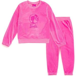image:imageBarbie Girls Velour Sweatshirt and Jogger Pants Outfit Set Toddler to Big Kid Sizes 2T  1416Pink  Barbie