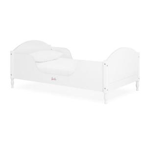 image:imageEvolur Barbie Dreamscape Wooden Toddler Bed in White JPMA amp Greenguard Gold Certified  LowtoFloor Design with Safety Guard Rails Fits Standard Crib Mattress Easy to AssembleWhite