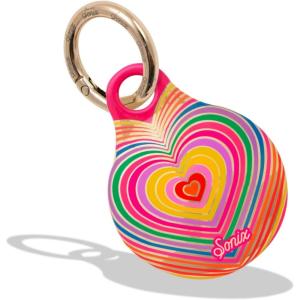 image:imageSonix x Barbie Case for AirTag with Gold Carabiner  Hard Cover Protective Case  Holder Keychain  Barbie  IconicRainbow Heart