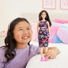 image:imageBarbie Fashionistas Style Doll 251 with Brown Hair Wearing MultiColor Star Print Dress Pink SneakersColorful Stars
