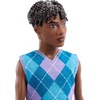 image:imageBarbie Fashionistas Style Ken Doll 253 with Brown Hair Wearing Lavendar Shorts with Turquoise and Lavender Argyle Shirt White ShoesPurple Argyle
