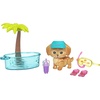 image:imageBarbie Dream Squad Pet Puppy Pool with Palm Tree ColorChange Snorkel Mask Flippers and PoolThemed Play PiecesPuppy  Palm Tree