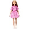 image:imageBarbie Fashionistas Style Doll 249 with Blonde Hair Wearing Pink Paisley Skirt Pink Paisley Shirt White Platform SandalsPink Paisley