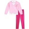 image:imageBarbie Girls 2fer Drop Shoulder Fleece Sweatshirt and Leggings Outfit Set Toddler to Big Kid Sizes 2T  1416Pink