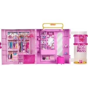 image:imageBarbie Spin amp Style Closet and Dressing Room Playset New for 2026  Portable Storage Set With Multiple Play Areas Including Vanity Area Featuring 20 Pieces Ages 3