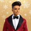 image:imageBarbie Signature 2026 Holiday Curly Black Hair Ken Collectible Fashion Doll Wearing Full Suit with Red Jacket in Displayable Packaging amp Doll Stand