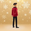 image:imageBarbie Signature 2026 Holiday Curly Black Hair Ken Collectible Fashion Doll Wearing Full Suit with Red Jacket in Displayable Packaging amp Doll Stand