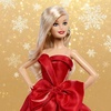 image:imageBarbie Signature Doll 2026 Holiday Blonde Fashion Doll Wearing Red Gown with Bow Seasonal Collector Doll in Displayable Packaging amp Doll Stand