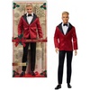 image:imageBarbie Signature 2026 Holiday Blonde Ken Collectible Fashion Doll Wearing Full Suit with Red Jacket in Displayable Packaging amp Doll Stand