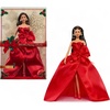 image:imageBarbie Signature 2026 Holiday Doll Brown Hair  Fashion Doll Wearing Red Gown with Bow Seasonal Collector Doll in Displayable Packaging amp Doll Stand