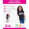 image:imageBarbie Girls 3Pack Short Sleeve TShirts Toddler to Big KidPink  Black