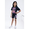 image:imageBarbie Girls Cropped Boxy TShirt and Bike Shorts Outfit Set Toddler to Big Kid Sizes 2T  1416Black