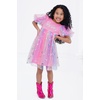 image:imageBarbie Girls Tulle Dress Toddler to Big Kid Sizes 2T  1416Pink  Rainbow
