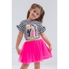 image:imageBarbie Little Girls TShirt and Mesh Tutu BlackPink 6Black  Pink