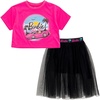 image:imageBarbie Girls 2Piece TShirt and Skort Set Toddler to Big Kid  Soft Breathable Fabric Elastic Waistband Comfortable Playwear Easy PullOn StylePink  Black