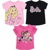 image:imageBarbie Girls 3Pack Short Sleeve TShirts Toddler to Big KidPink  Black