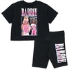 image:imageBarbie Girls Cropped Boxy TShirt and Bike Shorts Outfit Set Toddler to Big Kid Sizes 2T  1416Black
