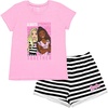 image:imageBarbie Girls TShirt and French Terry Shorts Outfit Set Toddler to Big KidPink  Black