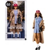 image:imageBarbie Signature Collectible Barbiestyle Fashion Doll Fashion Week Doll New York Street Style Clothes with Blue Dress Brown Coat and Accessories